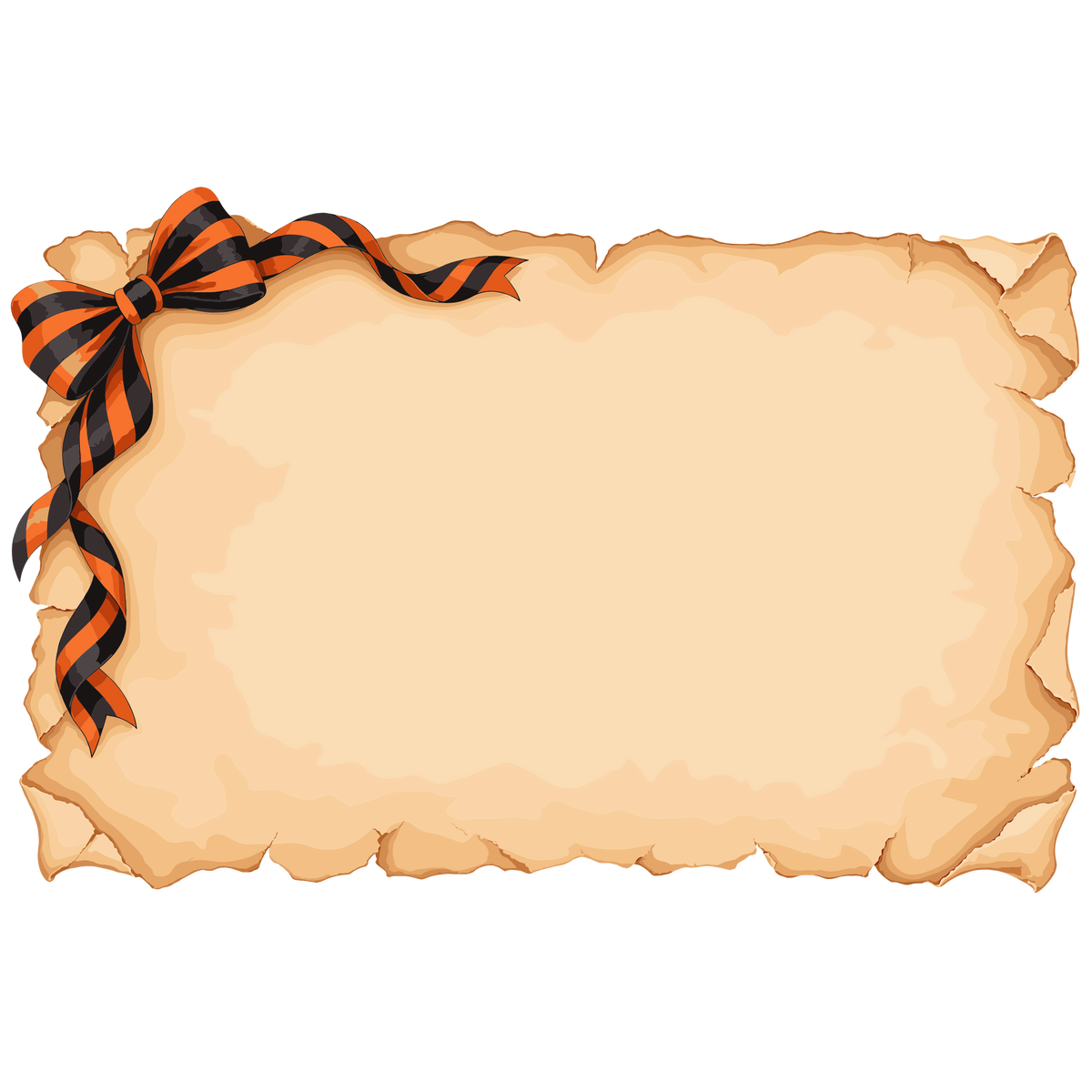 Halloween Parchment Banner with Orange Bow