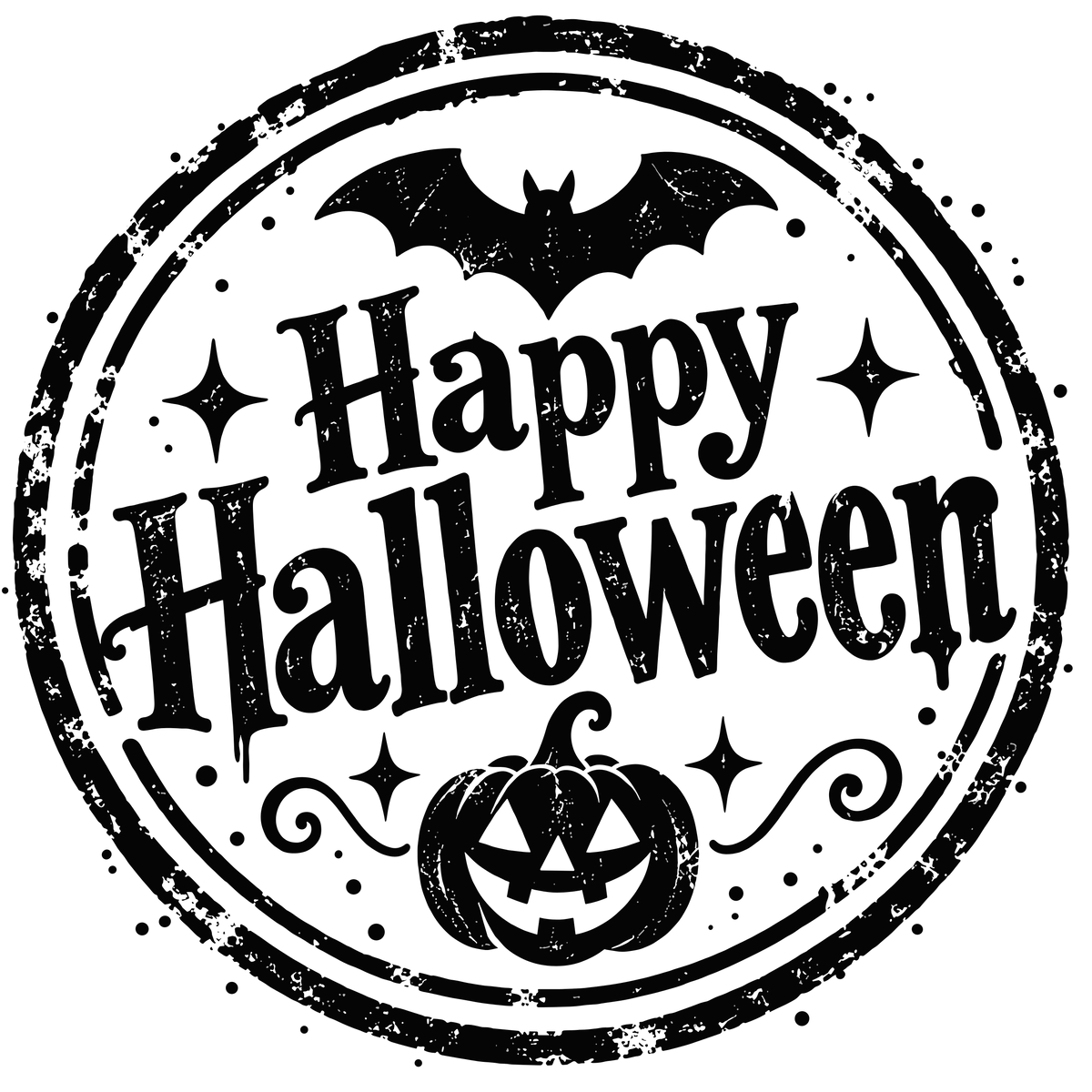 Happy Halloween vintage stamp clipart