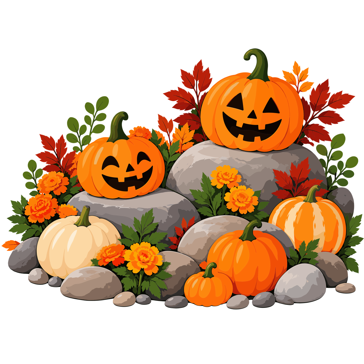 Halloween pumpkin clipart set of 4