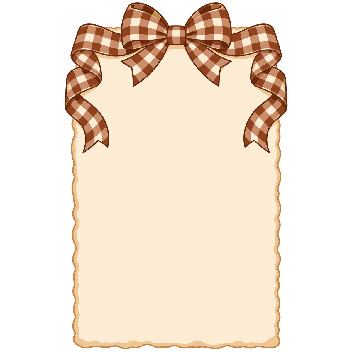 Autumn gingham writing paper with bow