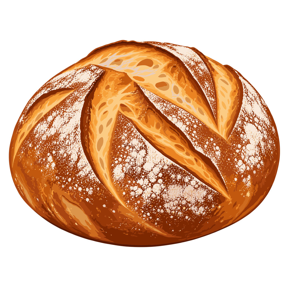 Rustic artisan bread loaf with golden crust and decorative scoring