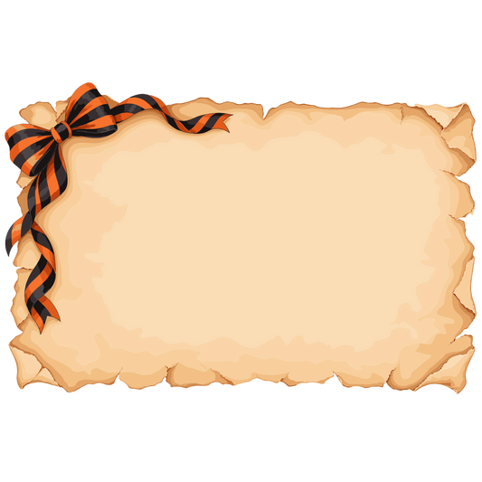 Halloween Parchment Banner with Orange Bow
