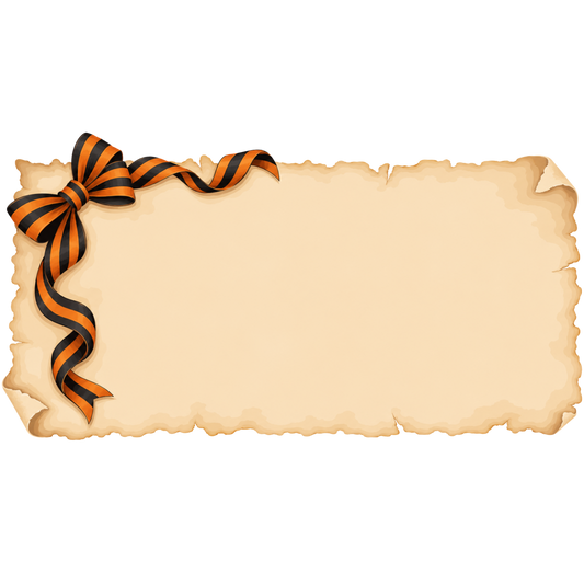 Halloween parchment banner with striped bow