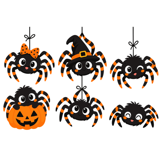 Halloween spider clipart set of 6