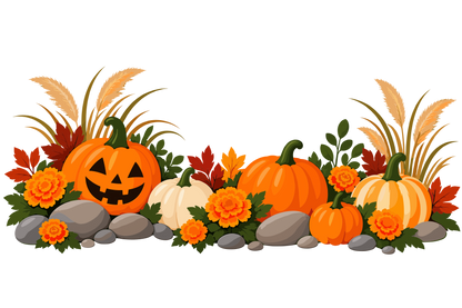 Halloween pumpkin clipart set of 4