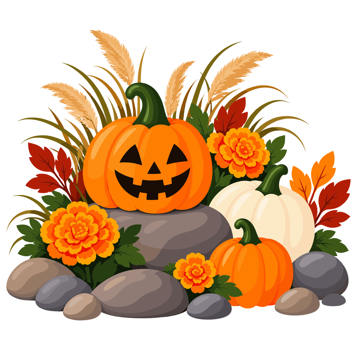 Halloween pumpkin clipart set of 4