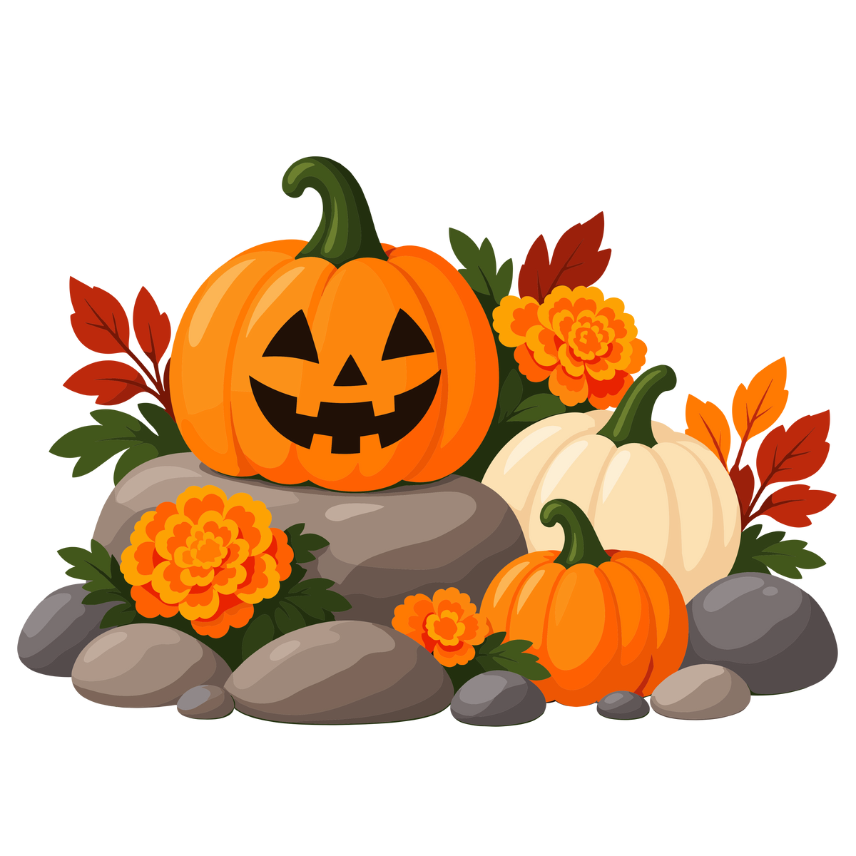 Halloween pumpkin clipart set of 4