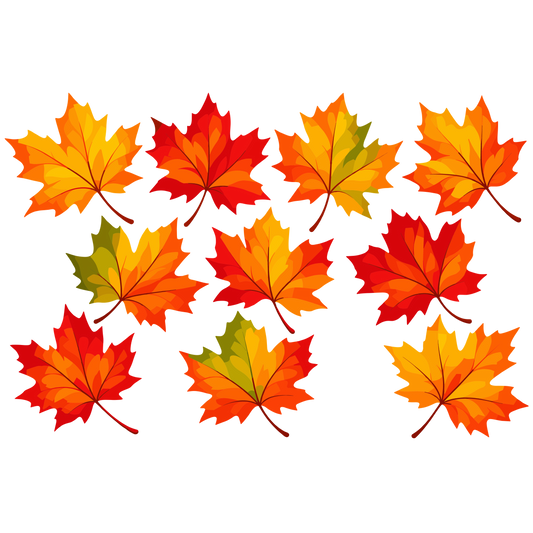Autumn maple leaf clipart collection with colorful fall maple leaves