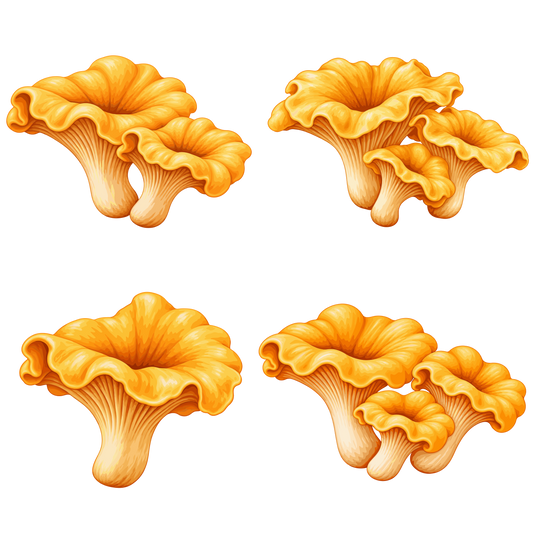 Golden chanterelle mushrooms clipart